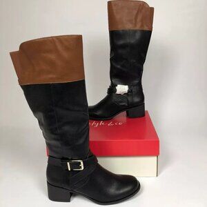 Style Co Womens Venesa Riding Boots BlackBrown 6.5